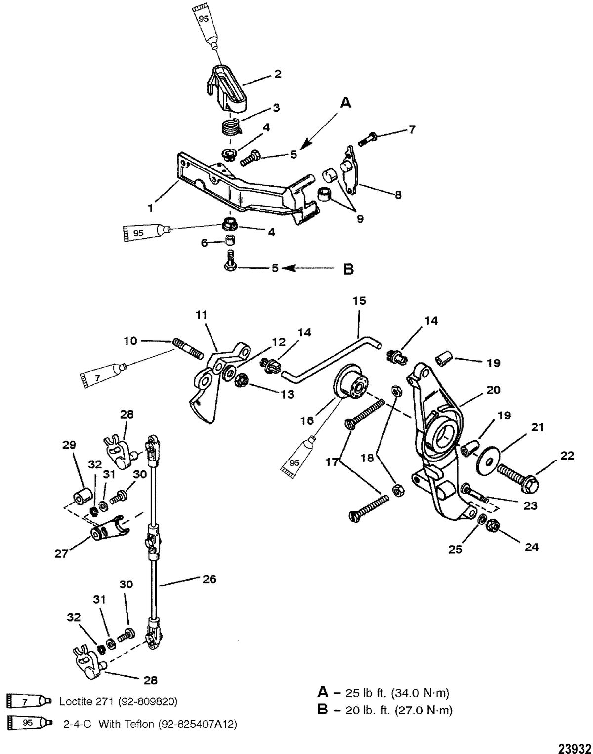 MERCURY/MARINER 225 AND 225 SEAPRO/MARATHON (3.0L CARB) ANCHOR BRACKET(SEAPRO/MARATHON) (S/N-0G303045 & BELOW)
