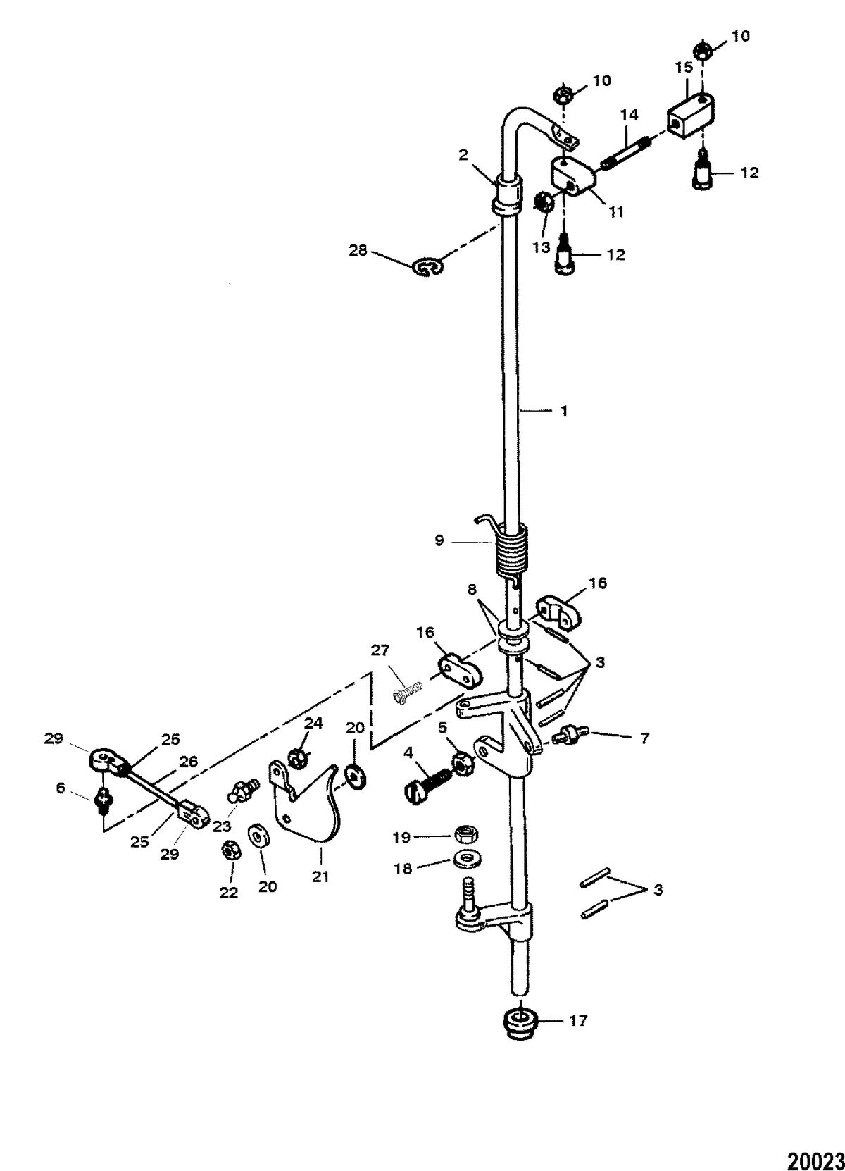 FORCE FORCE 120 H.P. Towershaft And Throttle Linkage
