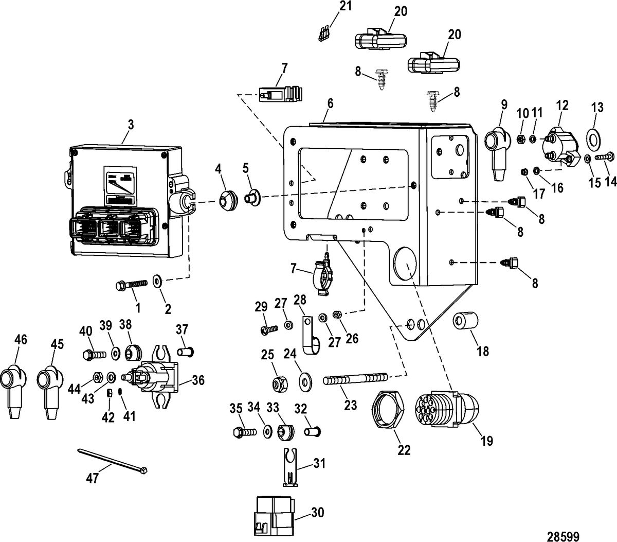 RACE STERNDRIVE 1200 SCI Electrical Components(Mounting Box)