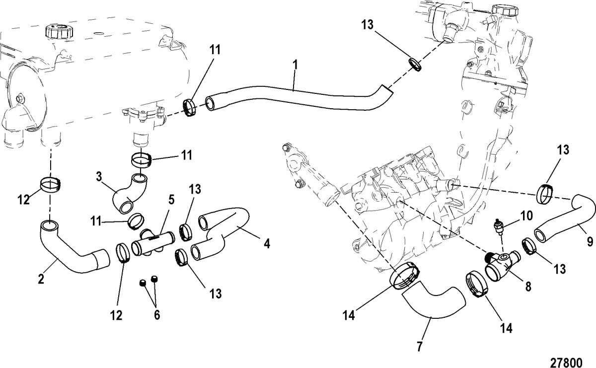 MERCRUISER 100 VAZER Cooling System, Fresh Water System
