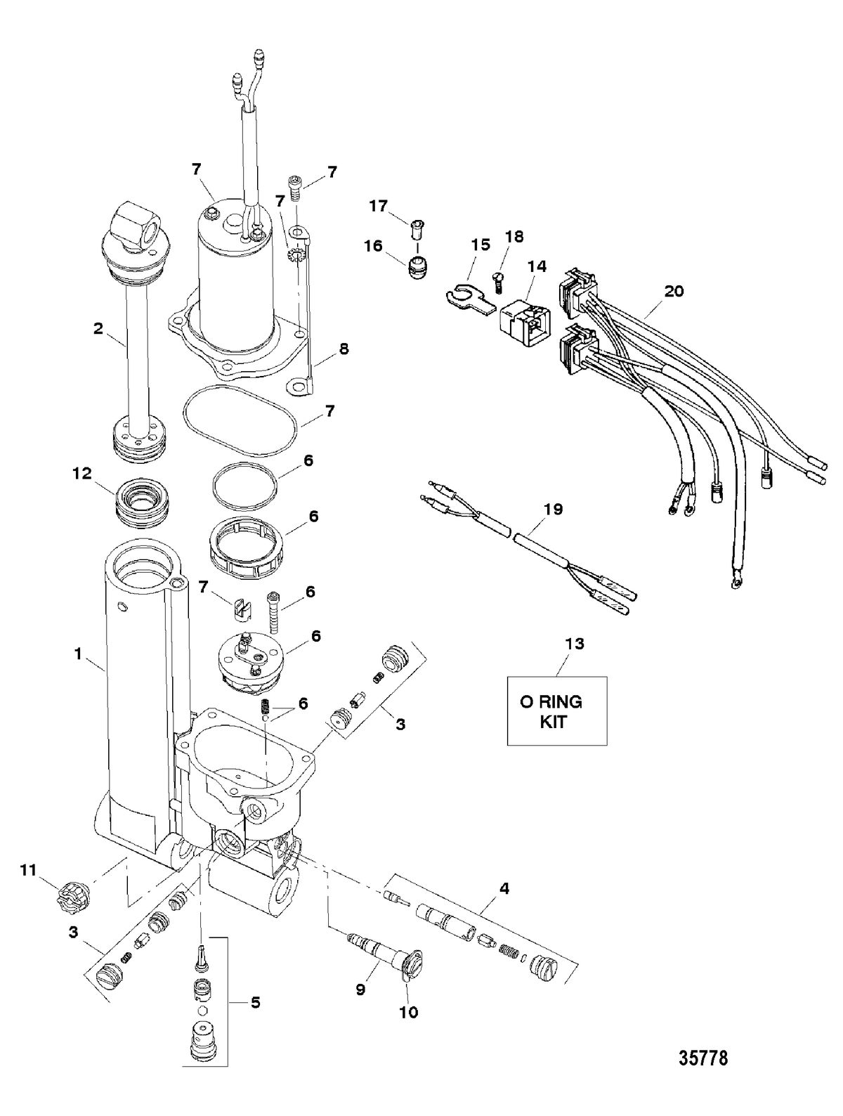 FORCE FORCE 40/50 H.P. (1998-1999) Trim Assembly, Hydraulic