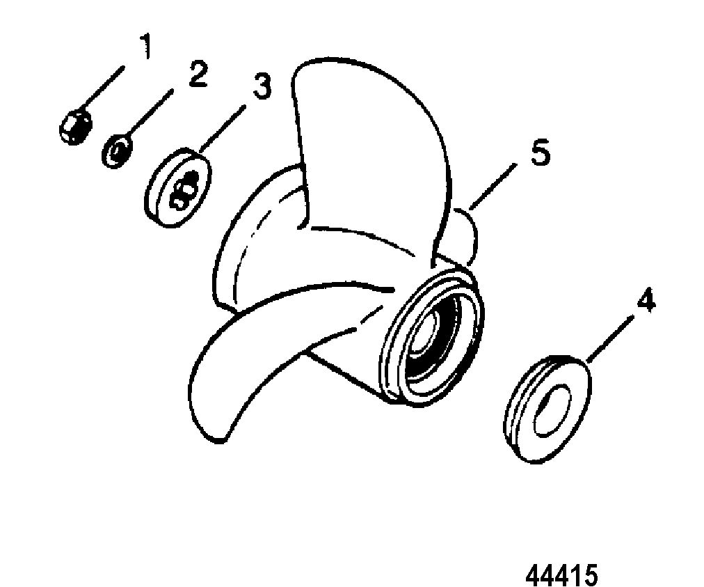 FORCE 90 HP A-MODELS (1990) FORCE Flared Hub Propeller