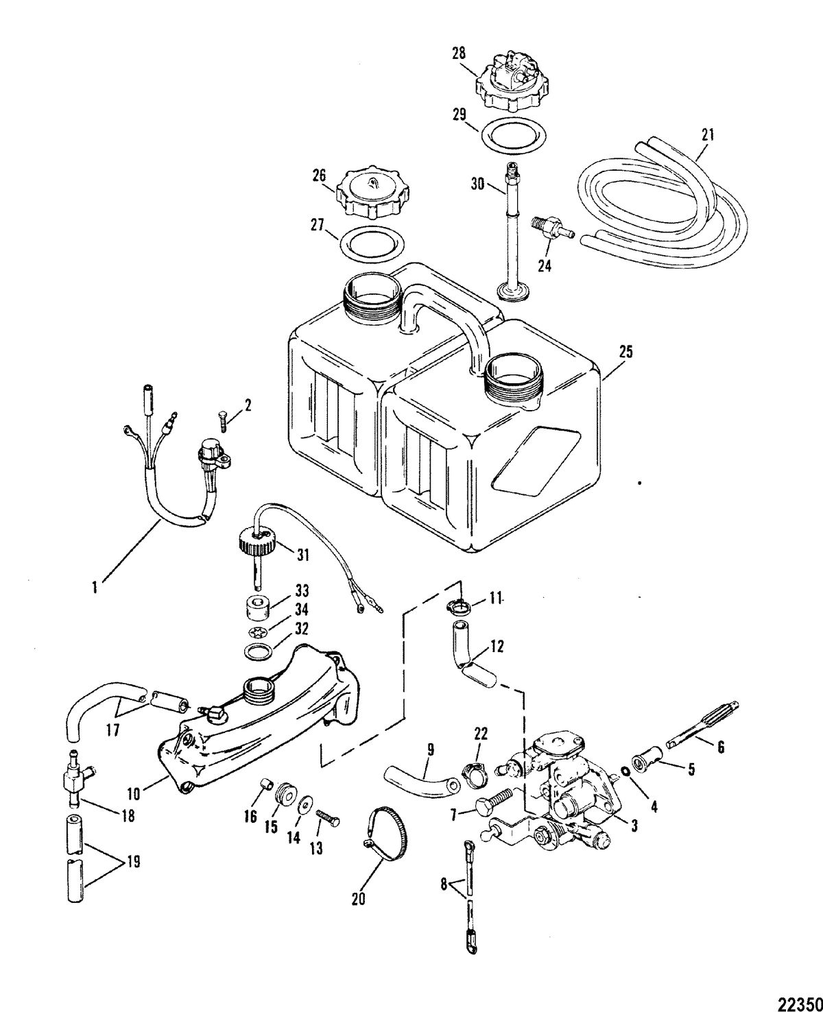 MERCURY/MARINER 175 XRI /175 MAGNUM 200 XRI (EFI) OIL INJECTION COMPONENTS
