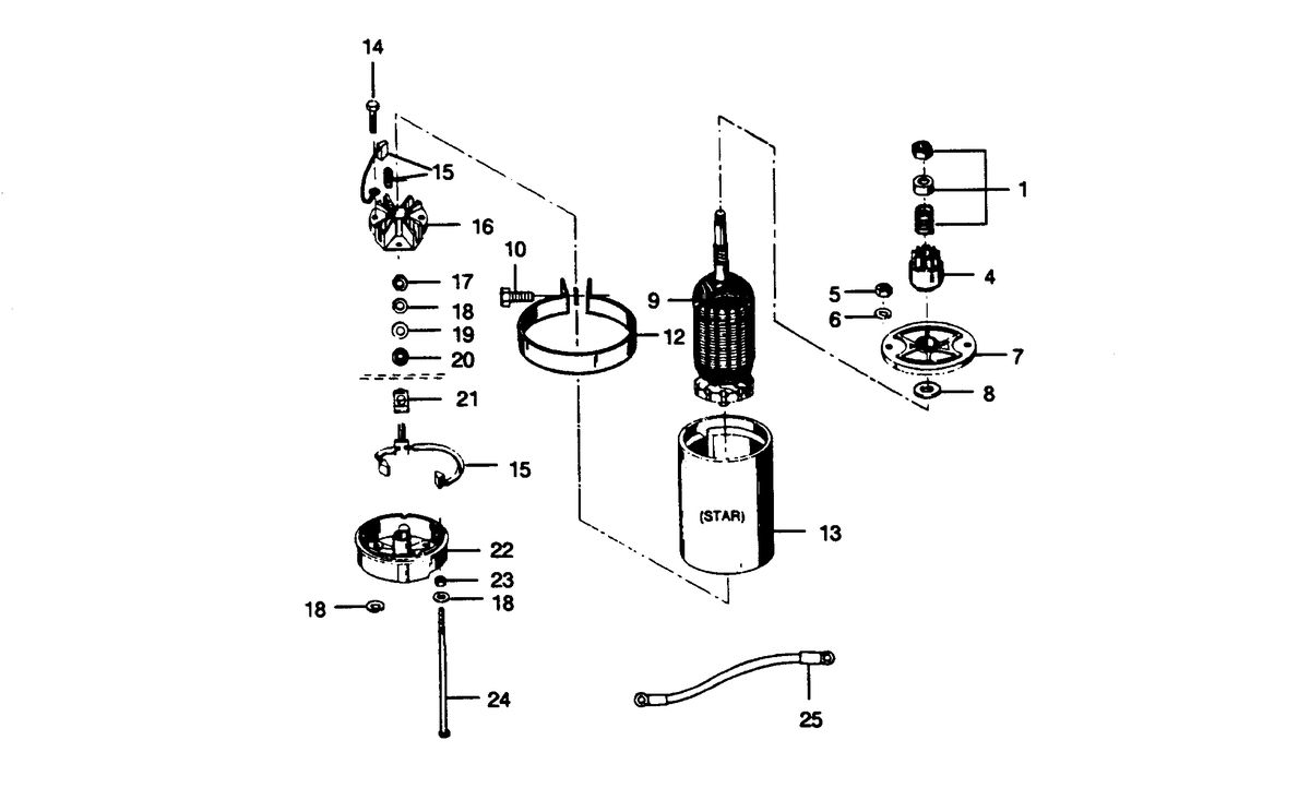 FORCE FORCE 1989 25 H.P. "A" MODELS ELECTRIC STARTER
