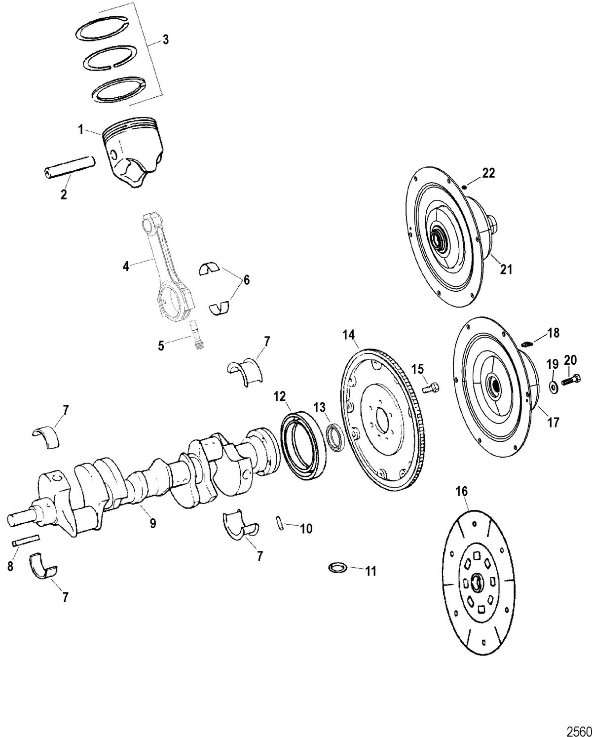 RACE STERNDRIVE 575 SCI Crankshaft / Piston And Coupler Components