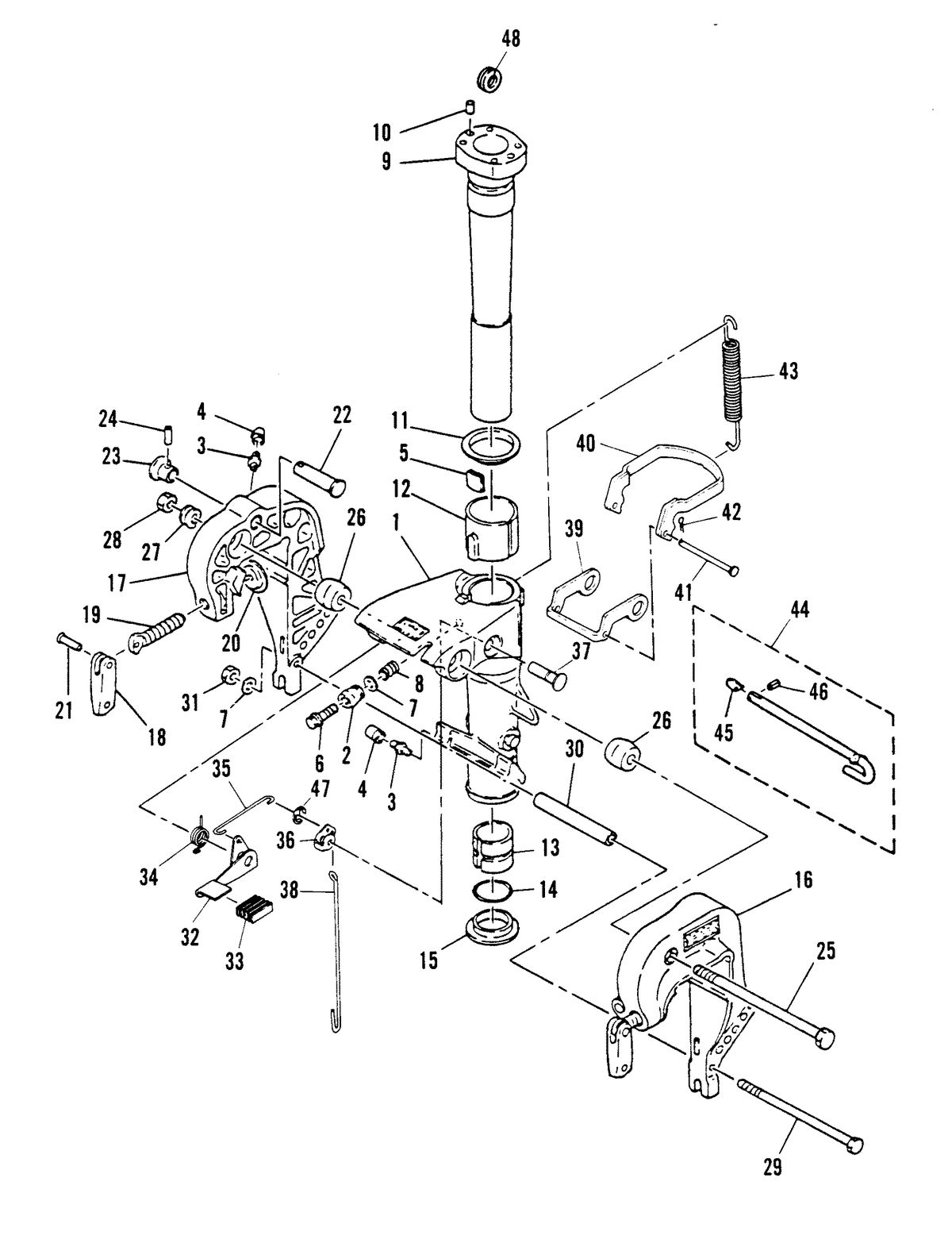 MARINER MARINER 25 CLAMP AND SWIVEL BRACKET/REVERSE LOCK