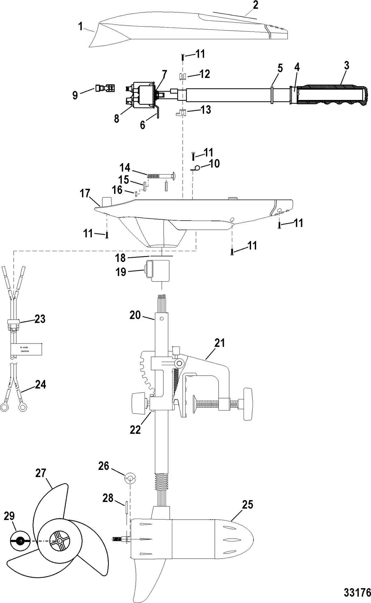 TROLLING MOTOR MOTORGUIDE BRUTE SERIES Complete Trolling Motor(Brute 54HT) (12 Volt)