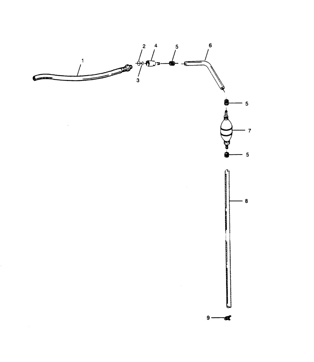 FORCE FORCE 1990 90 H.P. "B" MODELS FUEL LINE