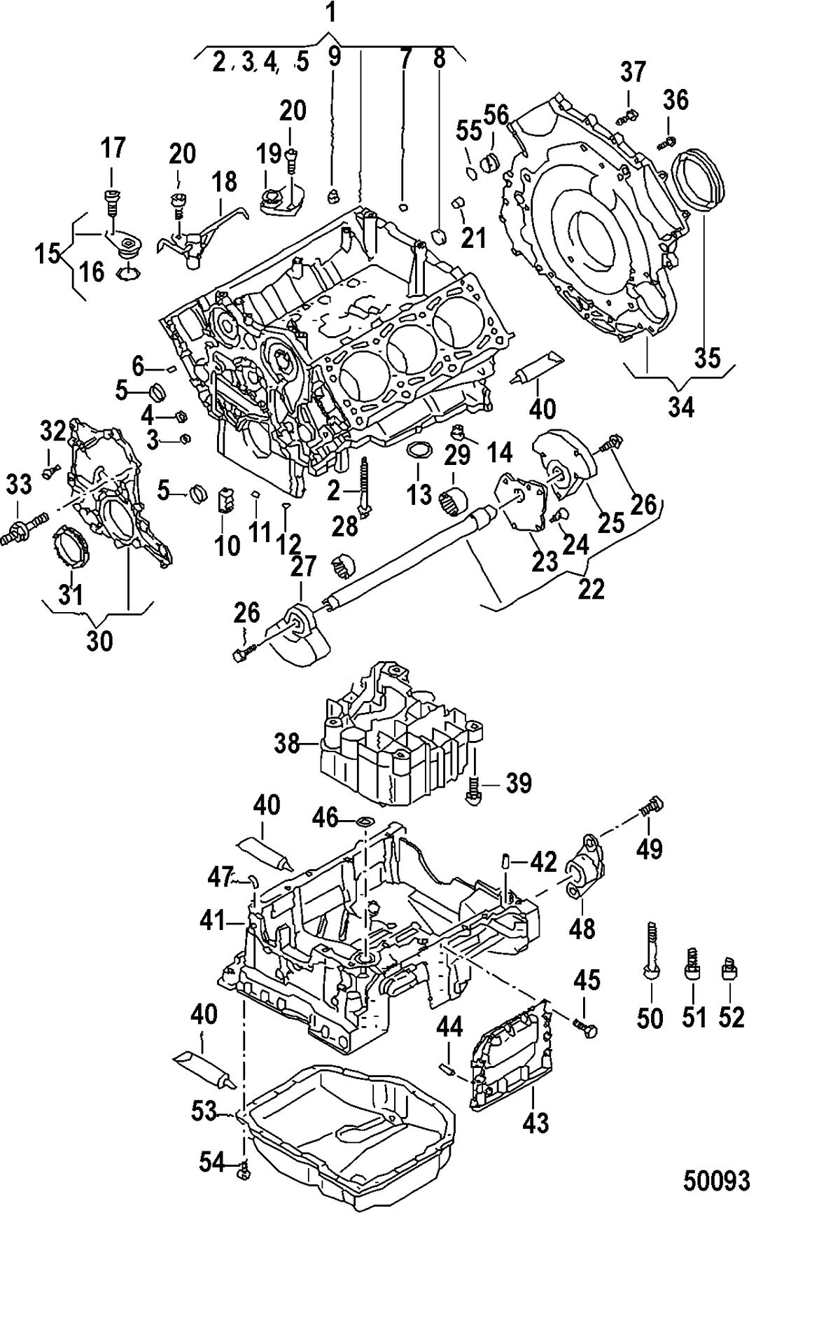 MERCRUISER VW TDI 3.0L CYLINDER BLOCK, w/ Balance Shaft and Oil Sump