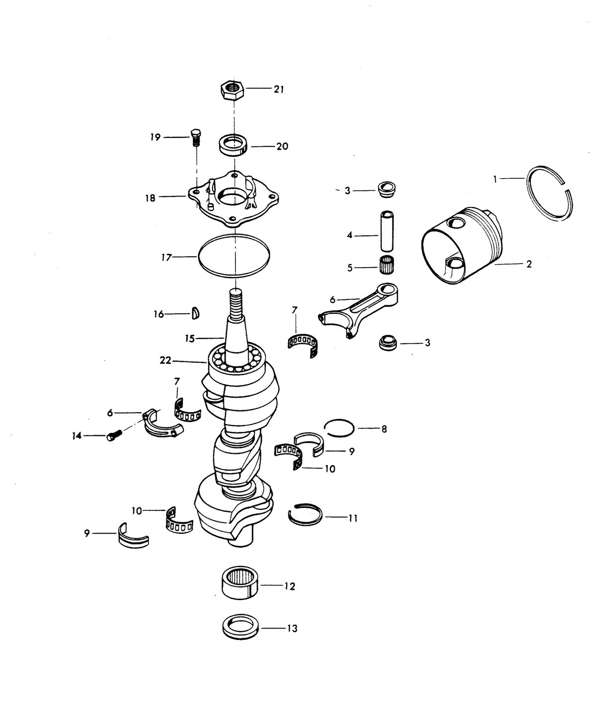 CHRYSLER 85 H.P. CRANKSHAFT AND PISTON