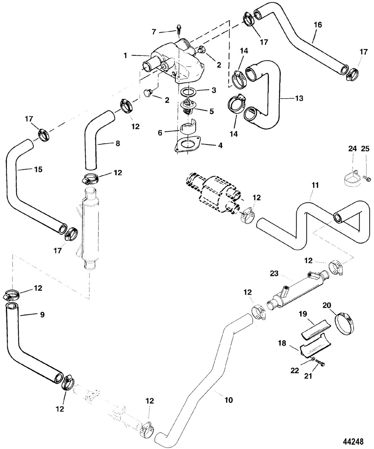MERCRUISER 7.4L EFI (MIE) HURTH/BORG WARNER (GEN VI) THERMOSTAT HOUSING(STANDARD COOLING)