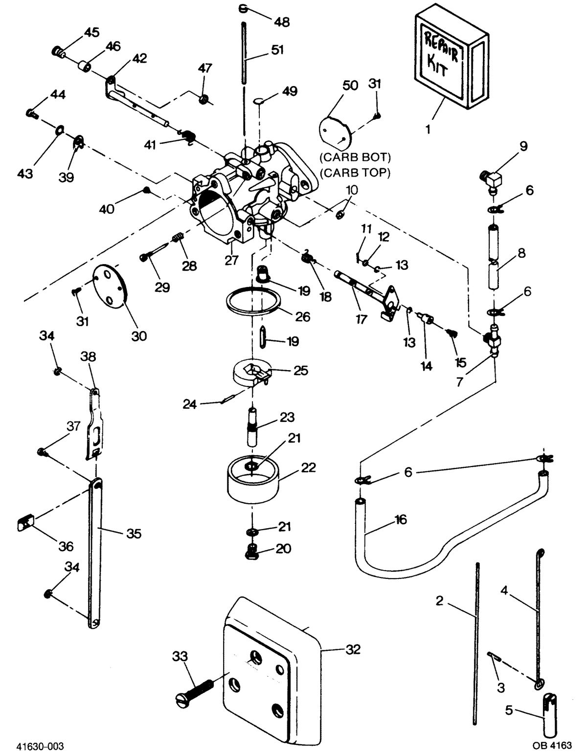 FORCE FORCE 1987 125 H.P. "B" MODELS CARBURETOR