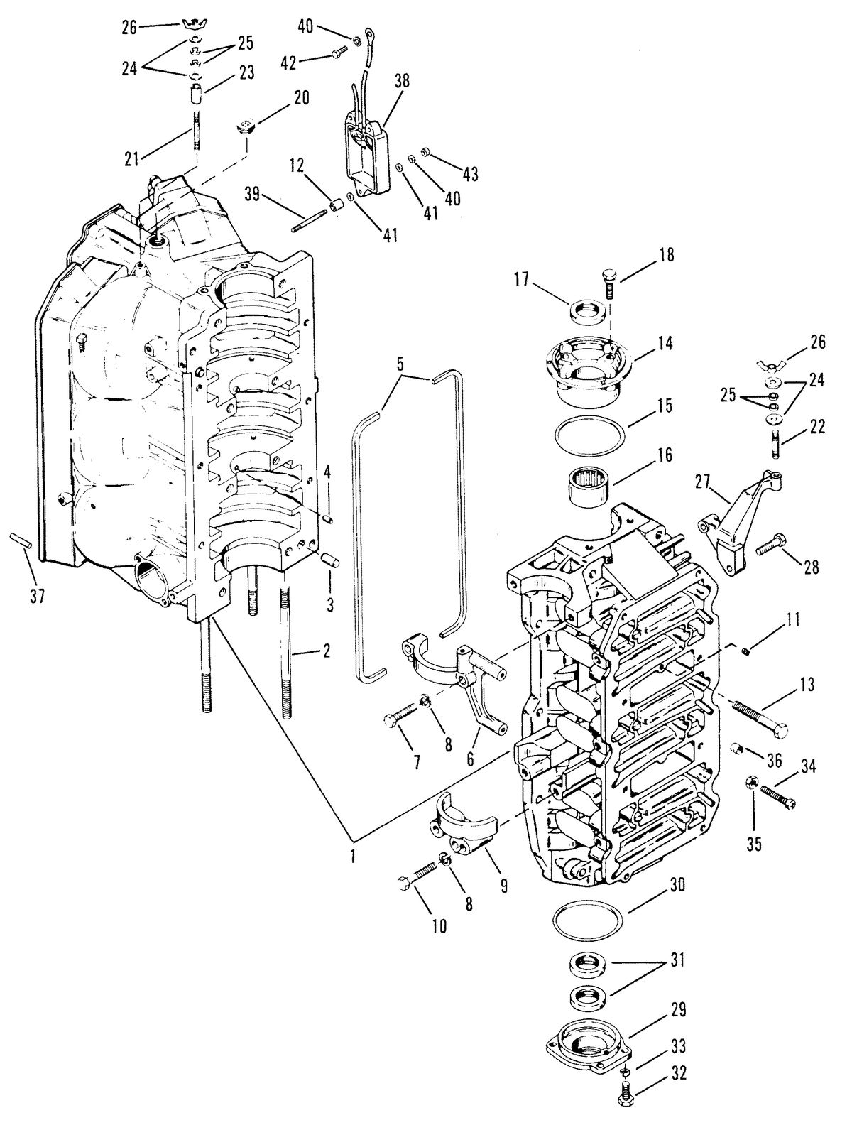 RACE OUTBOARD 2.4L EFI / 2.4L EFI OFFSHORE CYLINDER BLOCK AND END CAPS