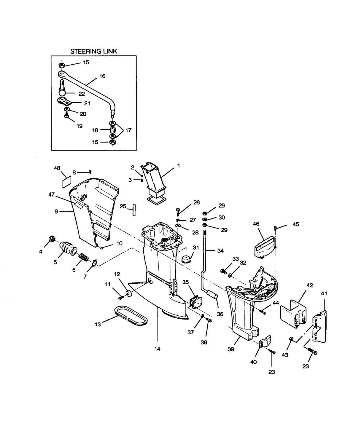 FORCE FORCE 1989 85 H.P. "B" MODELS MOTOR LEG