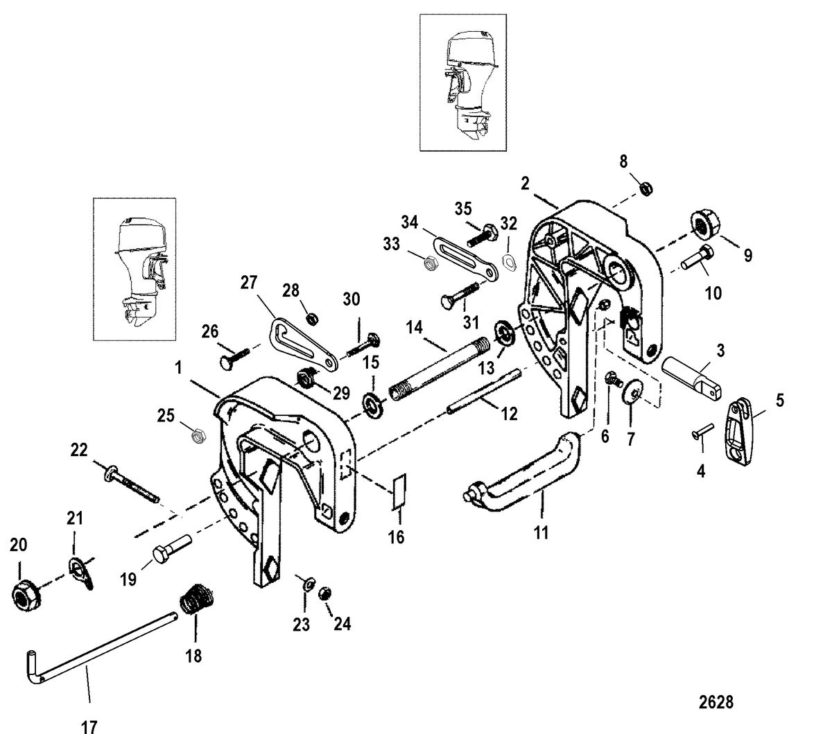 MERCURY/MARINER 13.5/15/15 BODENSEE (4-STROKE) Clamp Bracket