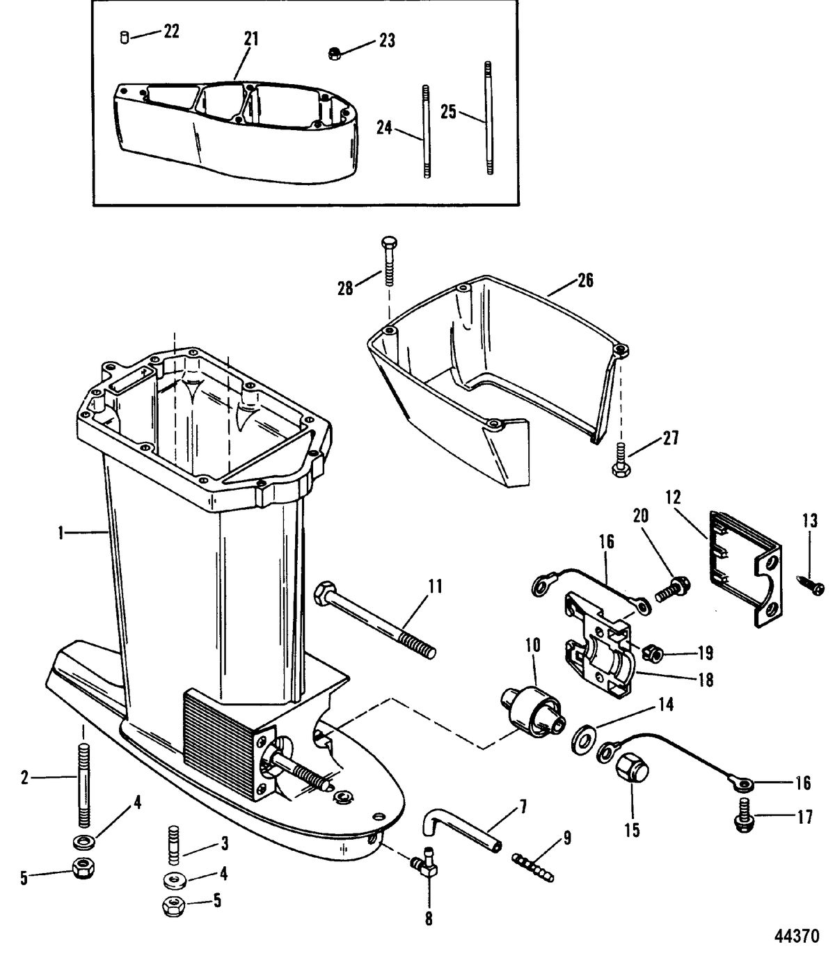 FORCE 90 HP (1995) FORCE Driveshaft Housing
