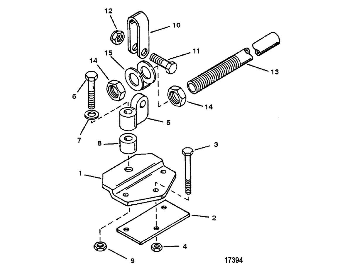 ACCESSORIES STEERING SYSTEMS AND COMPONENTS Attaching Kit-Steering-Transom Mounted(73770A1)