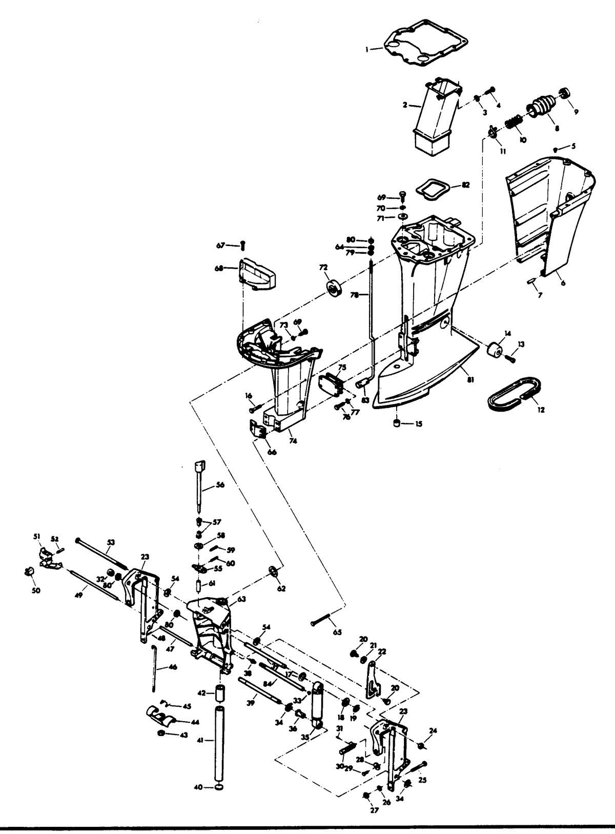 CHRYSLER 105/120/135 H.P. MOTOR LEG