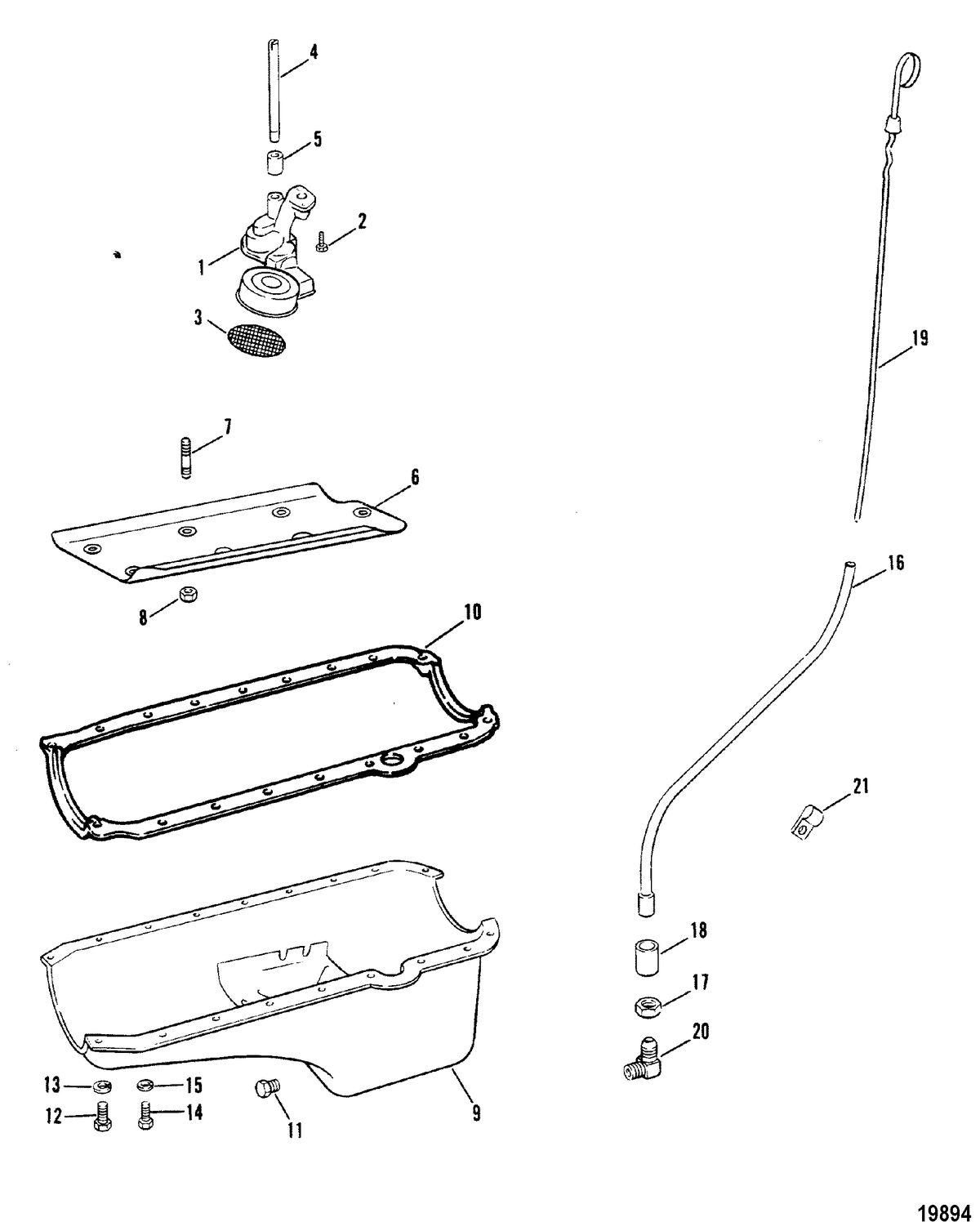 MERCRUISER 230 HP/5.0L 260 HP/5.7L ENGINE Oil Pan and Oil Pump
