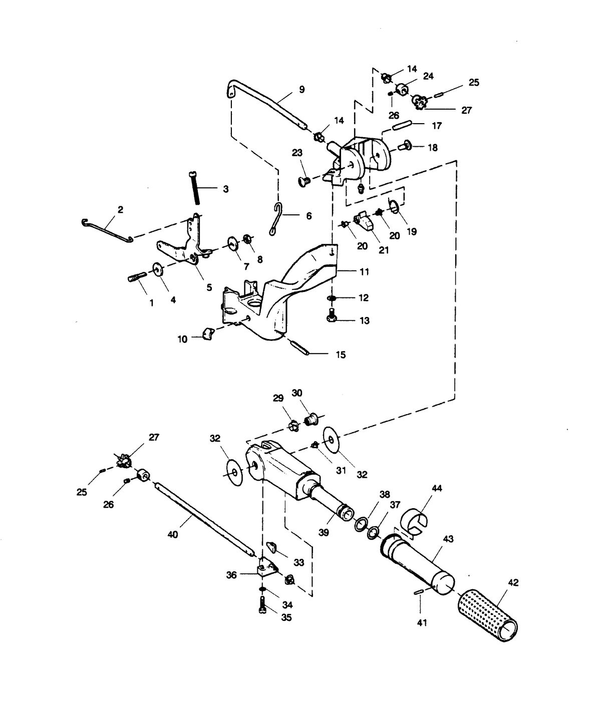 SEARS SEARS 7.5 H.P. TILLER HANDLE AND THROTTLE LINKAGE
