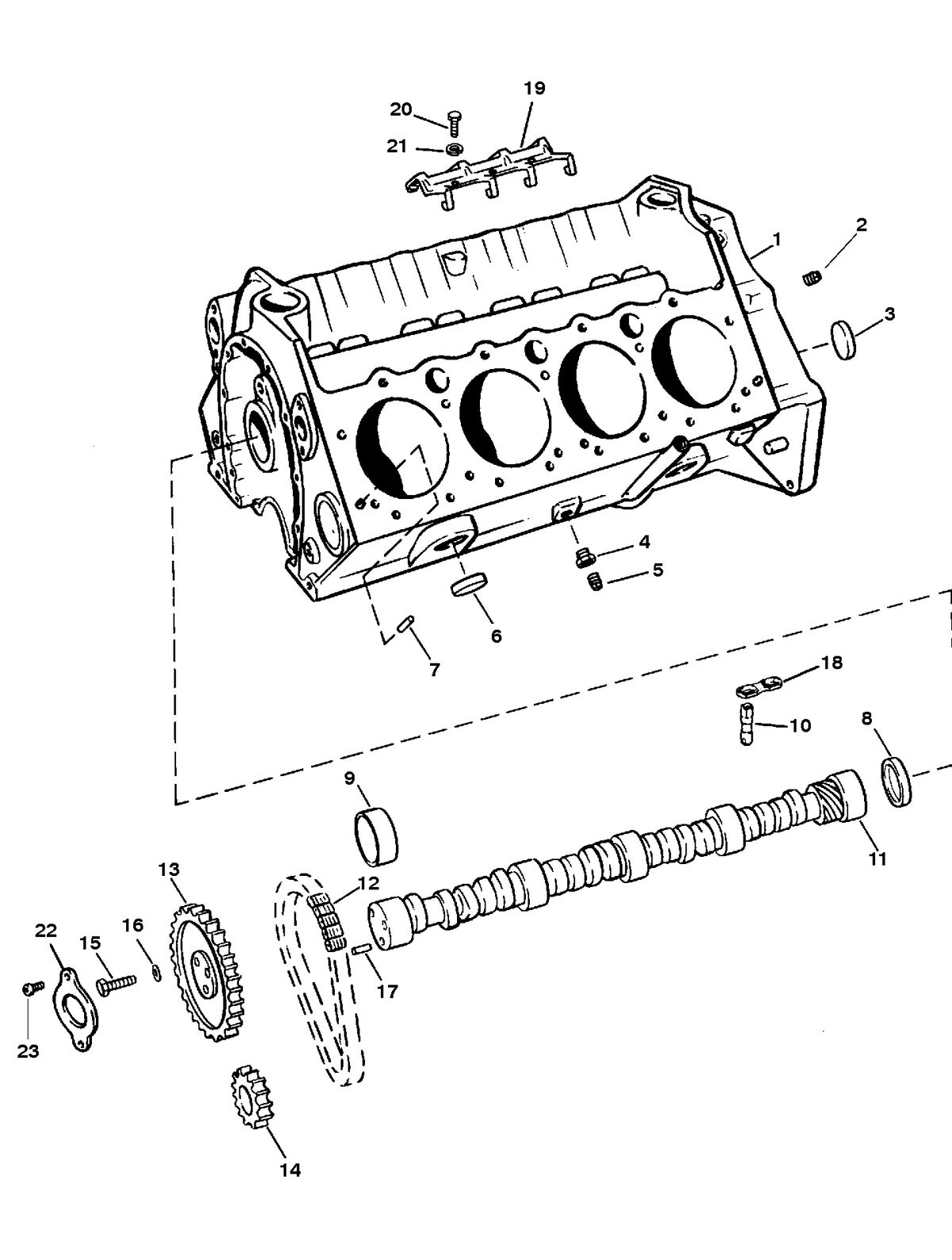 MERCRUISER 350 MAGNUM EFI/MP TOURN SKI CYLINDER BLOCK AND CAMSHAFT