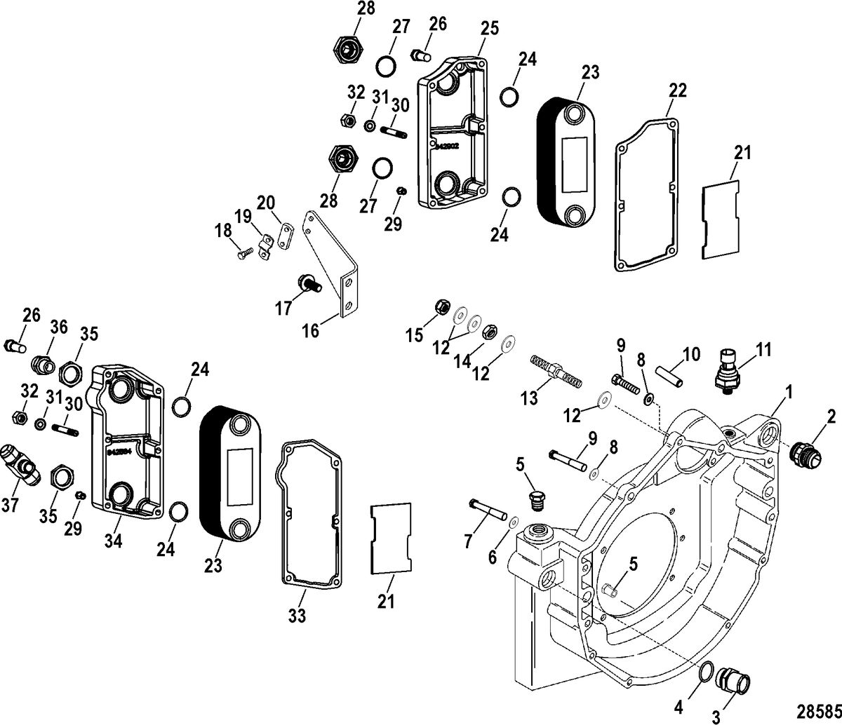 RACE STERNDRIVE 1075 SCI Flywheel Housing And Components