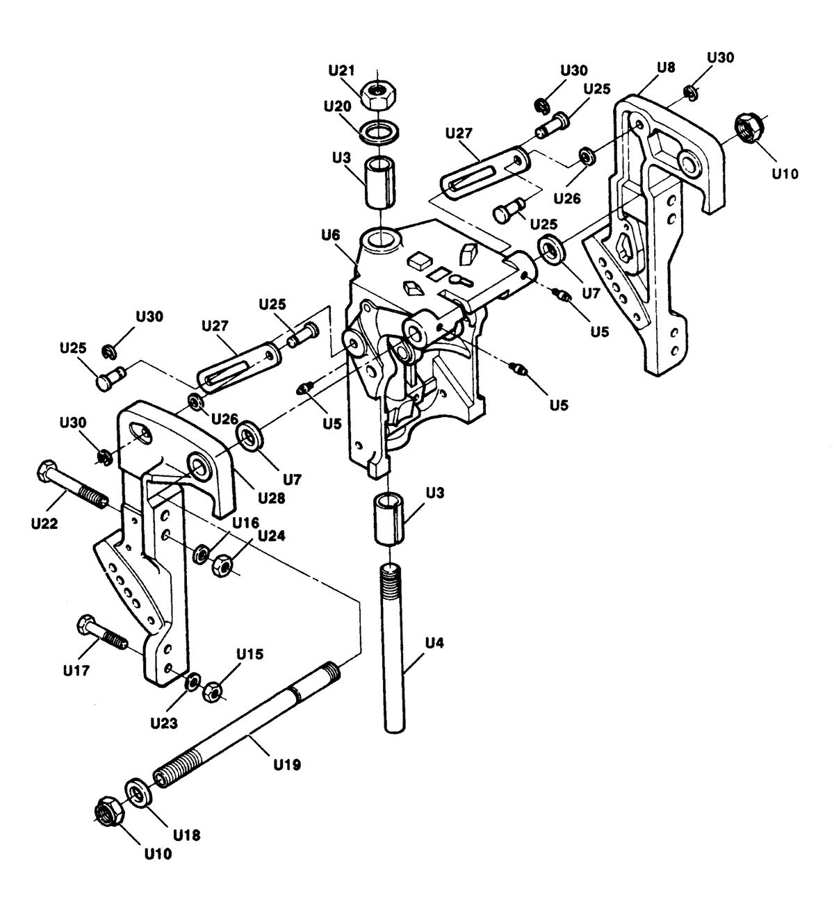 FORCE FORCE 1991 50 H.P "C" MODELS SWIVEL BRACKET AND STERN BRACKETS POWER TRIM MODELS