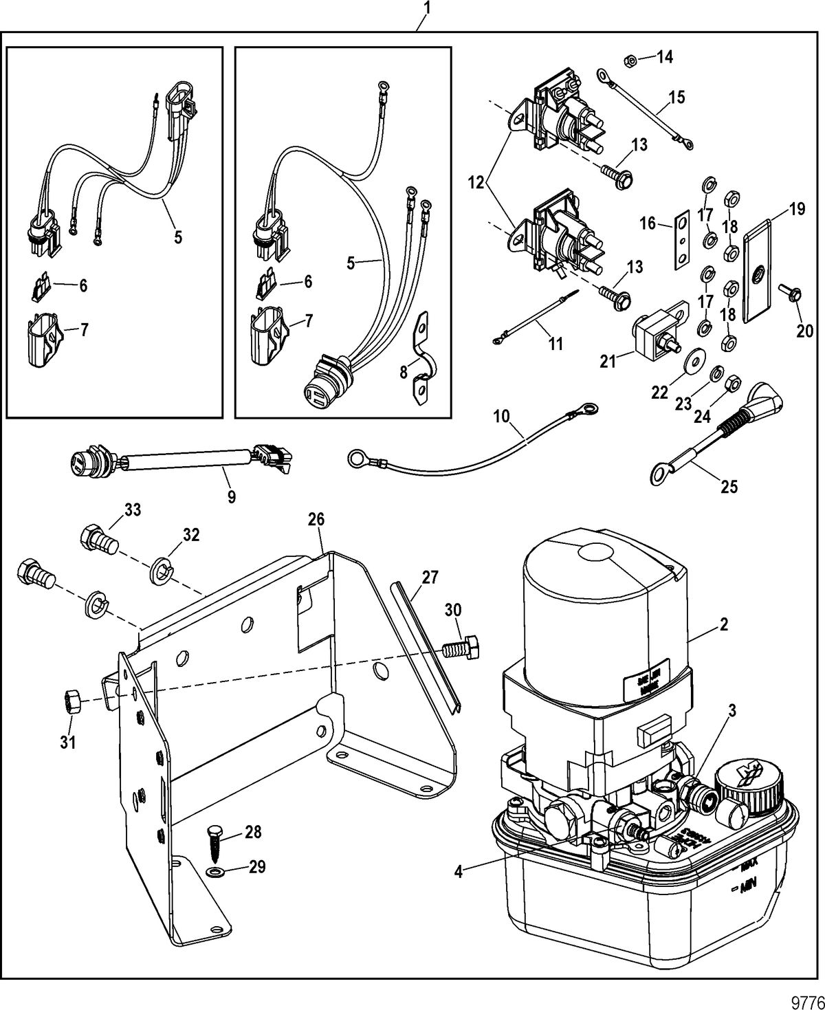 RACE STERNDRIVE 500 EFI Trim Pump Assembly(865380 Series)
