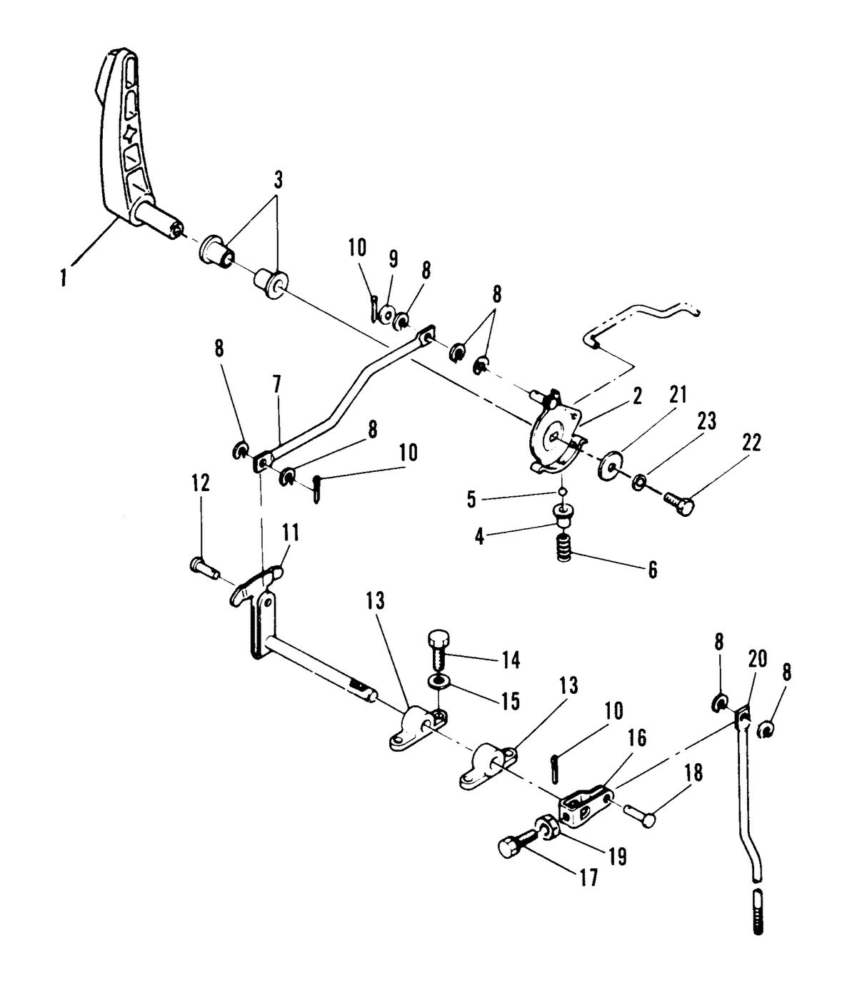 MARINER MARINER 40A HORSEPOWER GEAR SHIFT LINKAGE