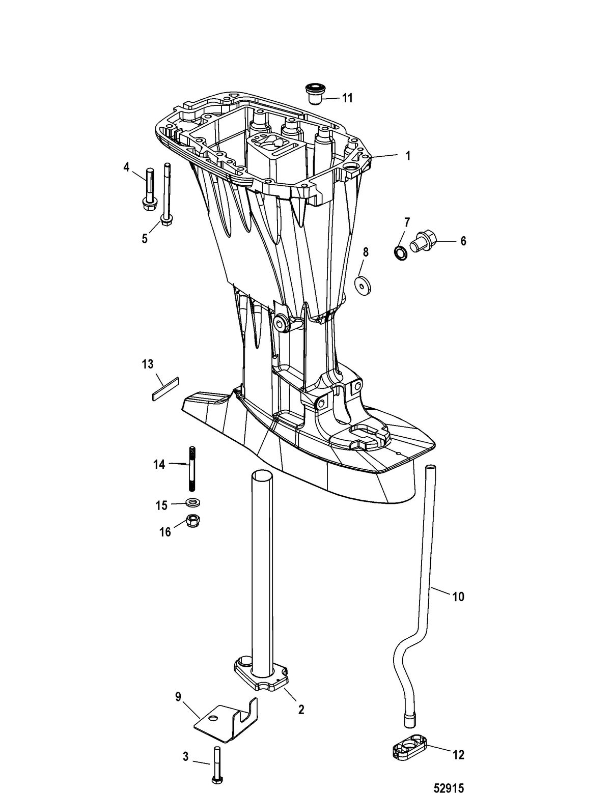 RACE OUTBOARD FORMULA 60 - 4 CYLINDER 4-STROKE Driveshaft Housing