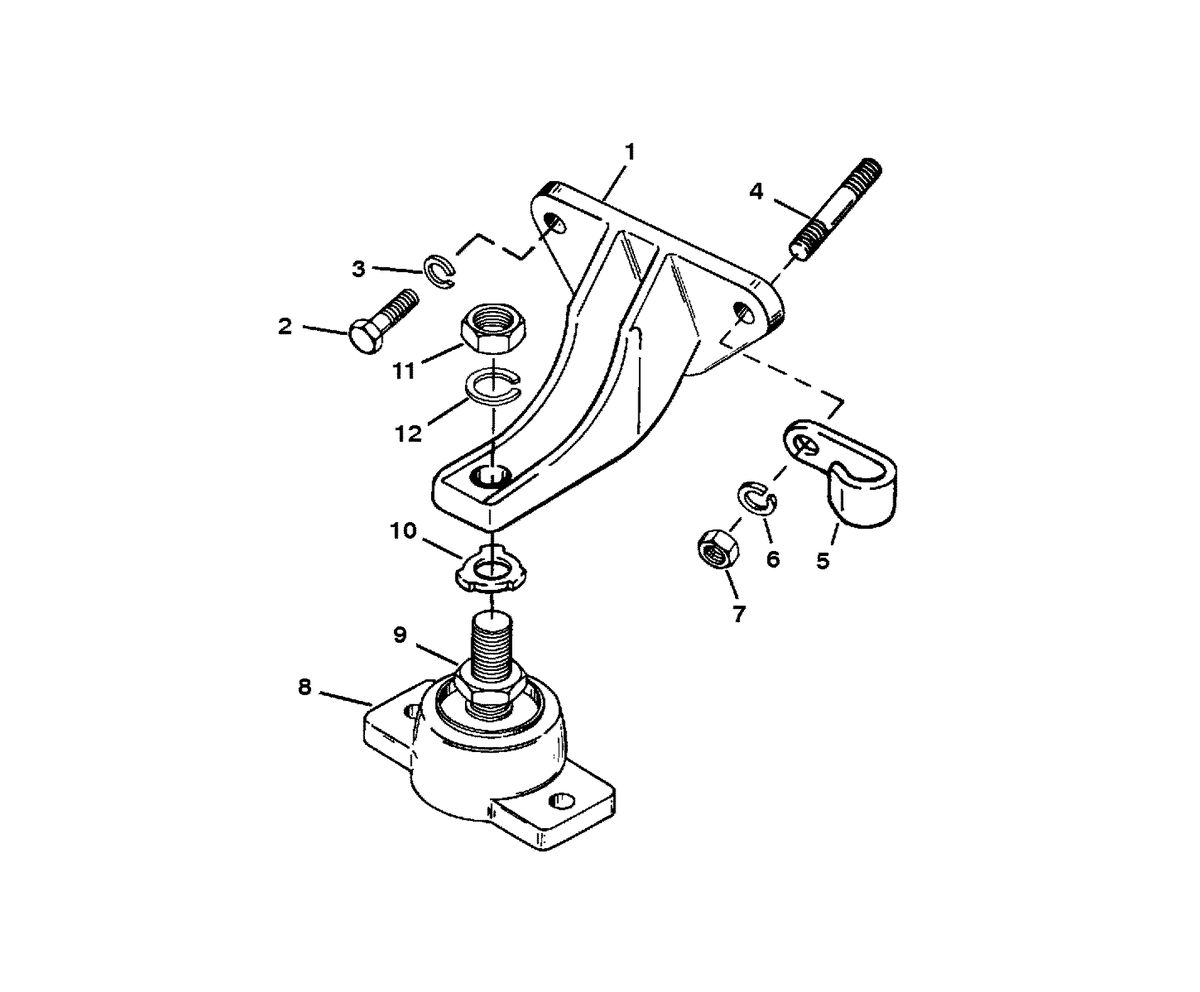 MERCRUISER 5.7L/LX TBI ALPHA & BRAVO(2BBL/4BBL) ENGINE MOUNTING