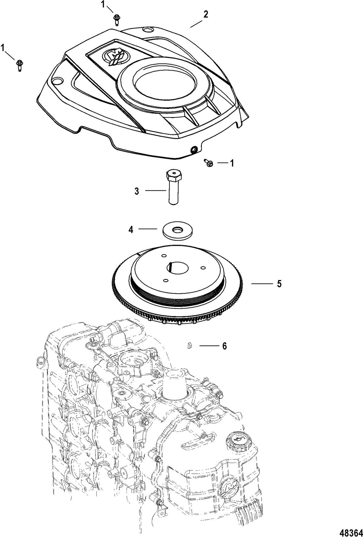 MERCURY/MARINER 150 4-STROKE Flywheel and Cover