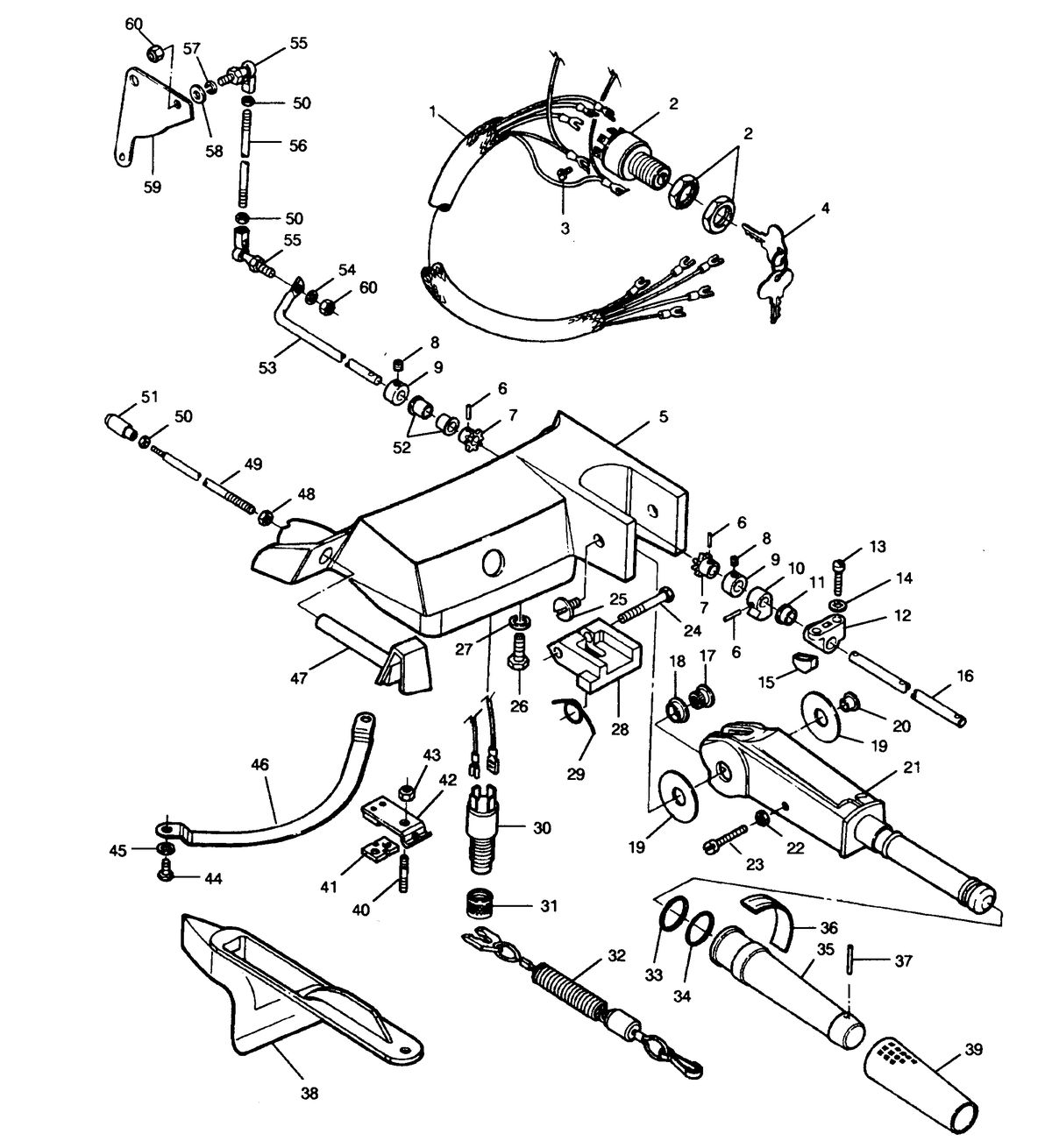 FORCE FORCE 1991 35 H.P. "B" MODELS 5H246 TILLER HANDLE KIT