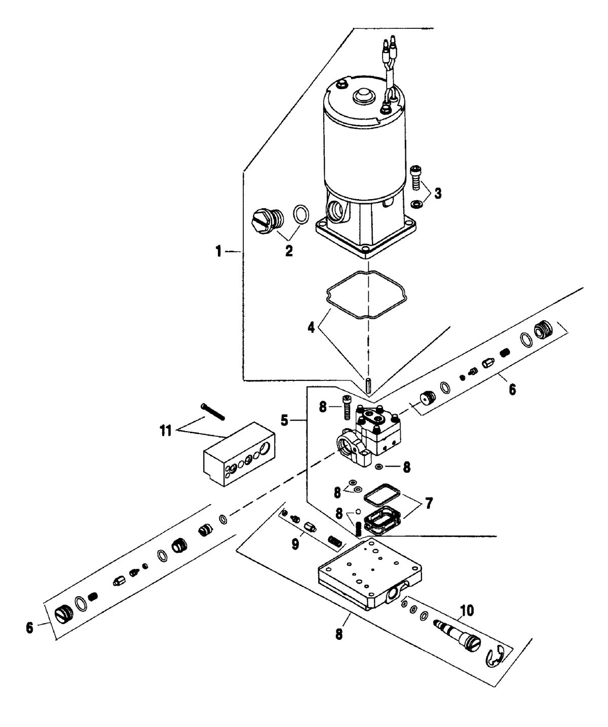 FORCE FORCE TRIM & TILT MODELS 35 THRU 75 HP PUMP/MOTOR ASSEMBLY (832021A1 OR 832021A9)