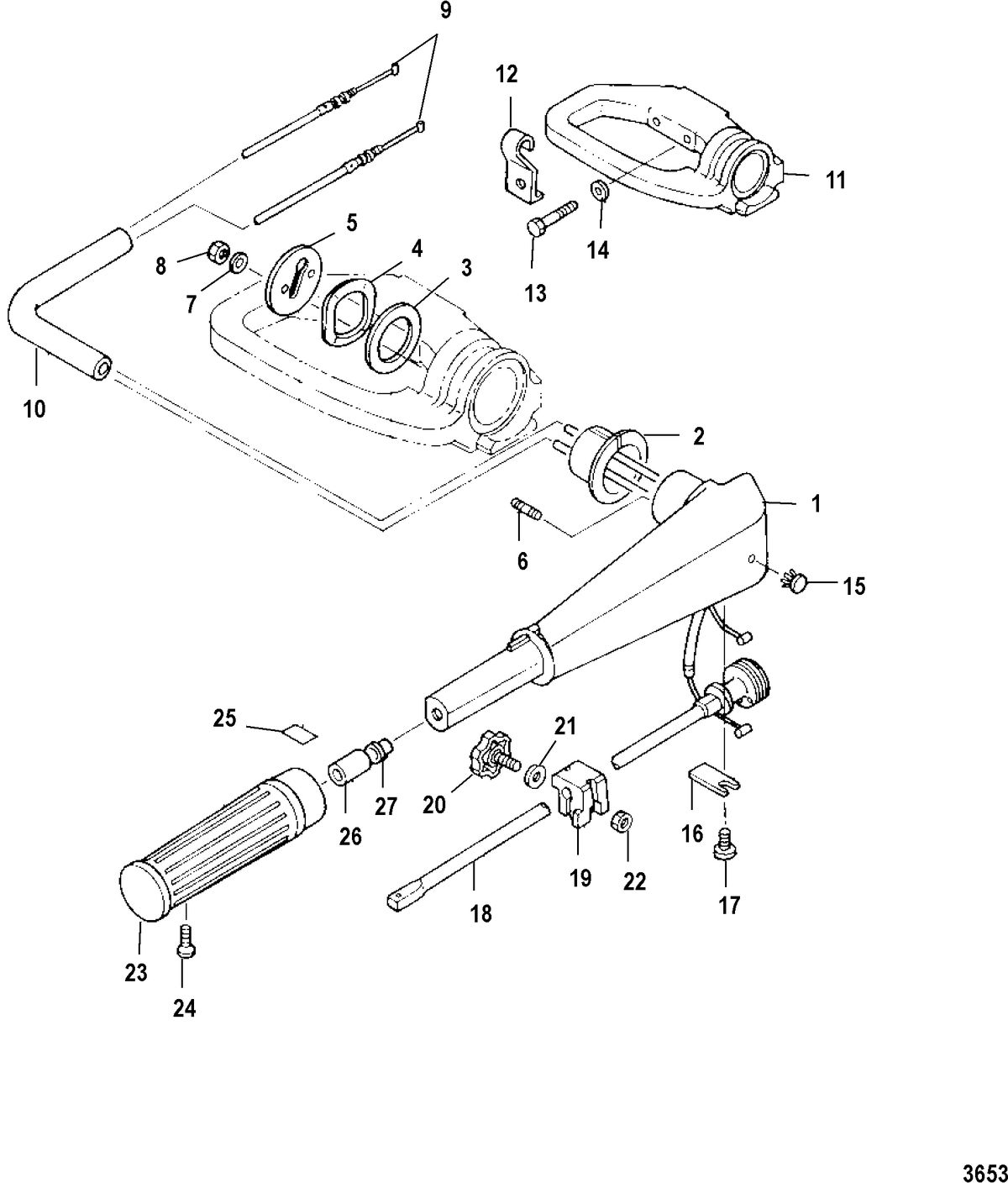 MERCURY/MARINER 25HP SEAPRO 4-STROKE INTERNATIONAL Tiller Handle