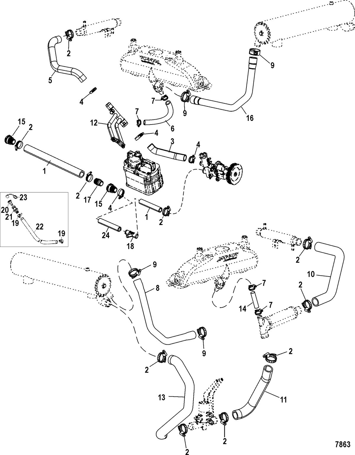 MERCRUISER 496 MAG STERNDRIVE Cooling System, Raw Water Components