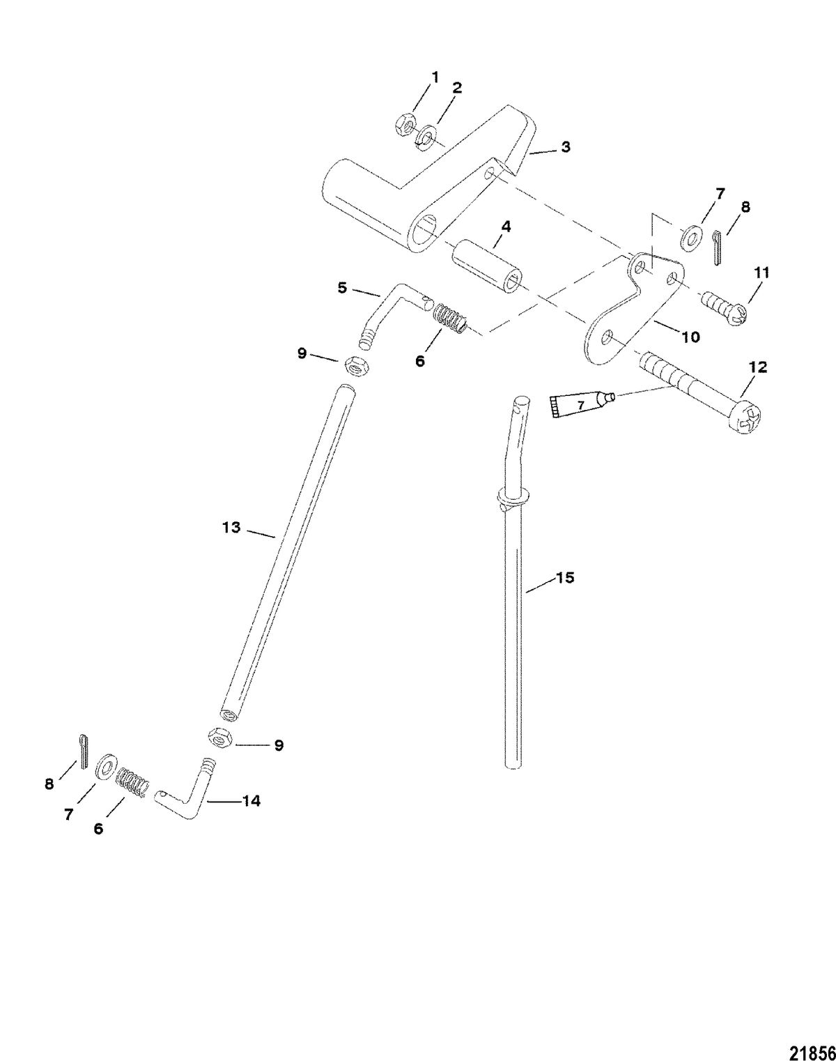 MERCURY/MARINER 20/25/JET 20/SUPER 15/15XD/25 SEAPRO/MARATHON 2 CYLINDER Jet Linkage(S/N 0G157846 & Up)