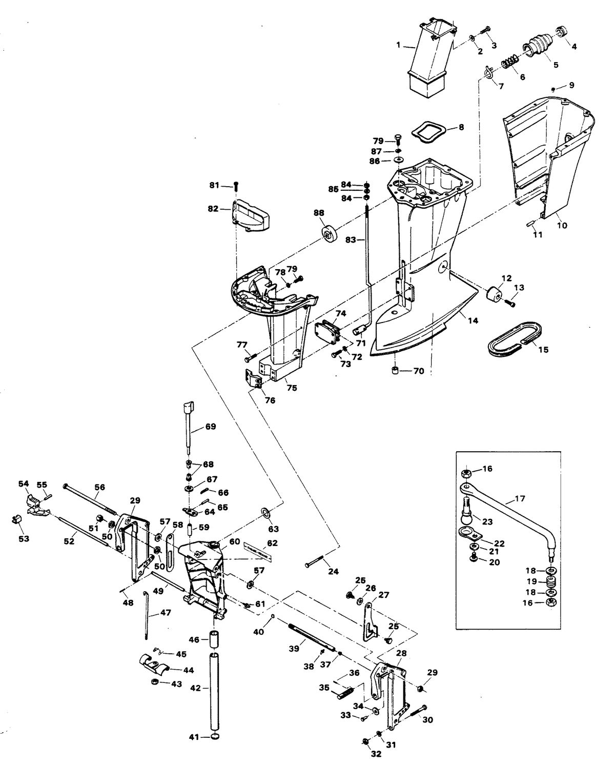 CHRYSLER 85 H.P. MOTOR LEG