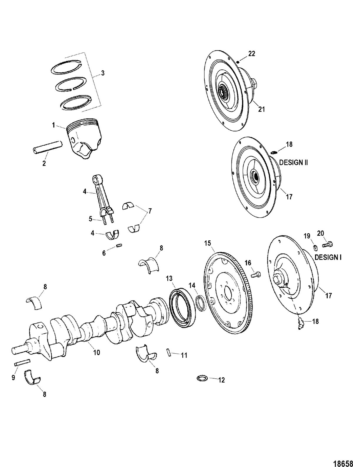 RACE STERNDRIVE 500 EFI Crankshaft And Piston Assembly