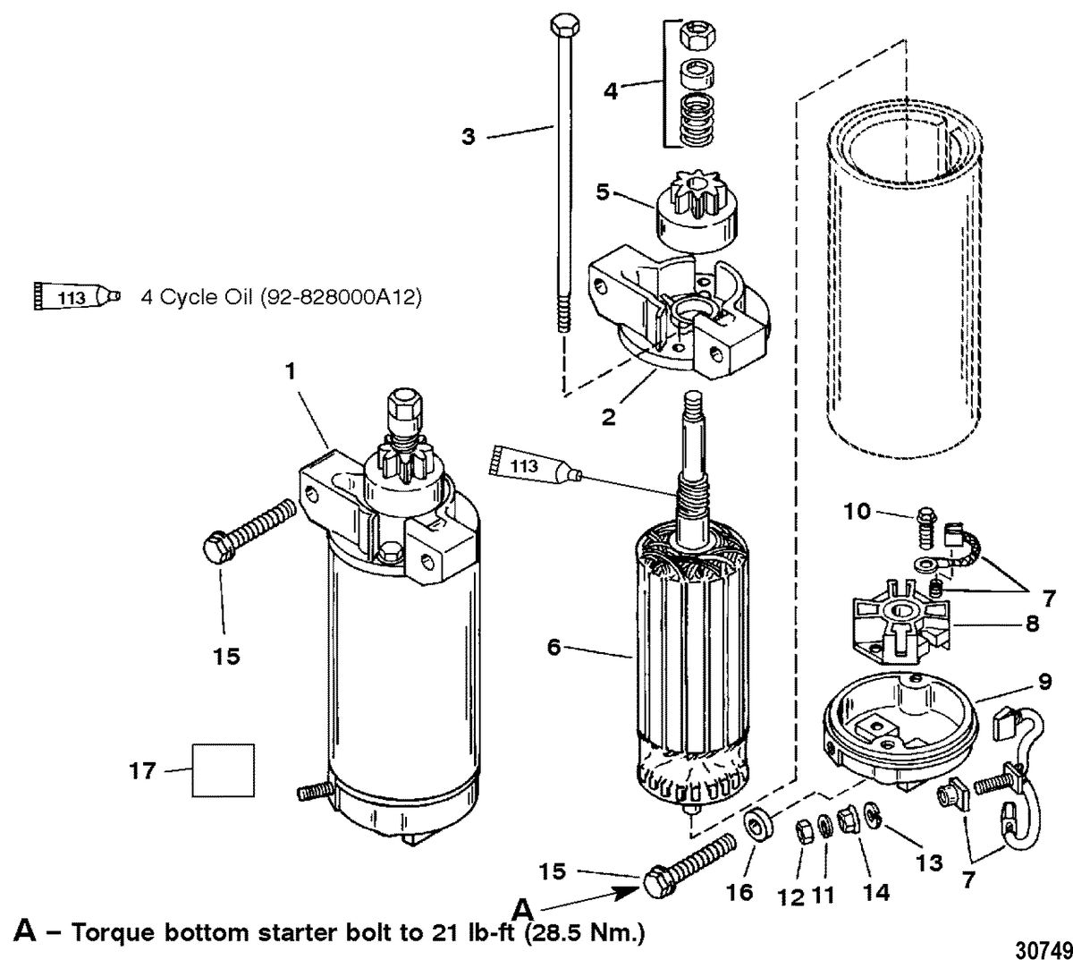 MERCURY 250XB (3.0L EFI) STARTER MOTOR