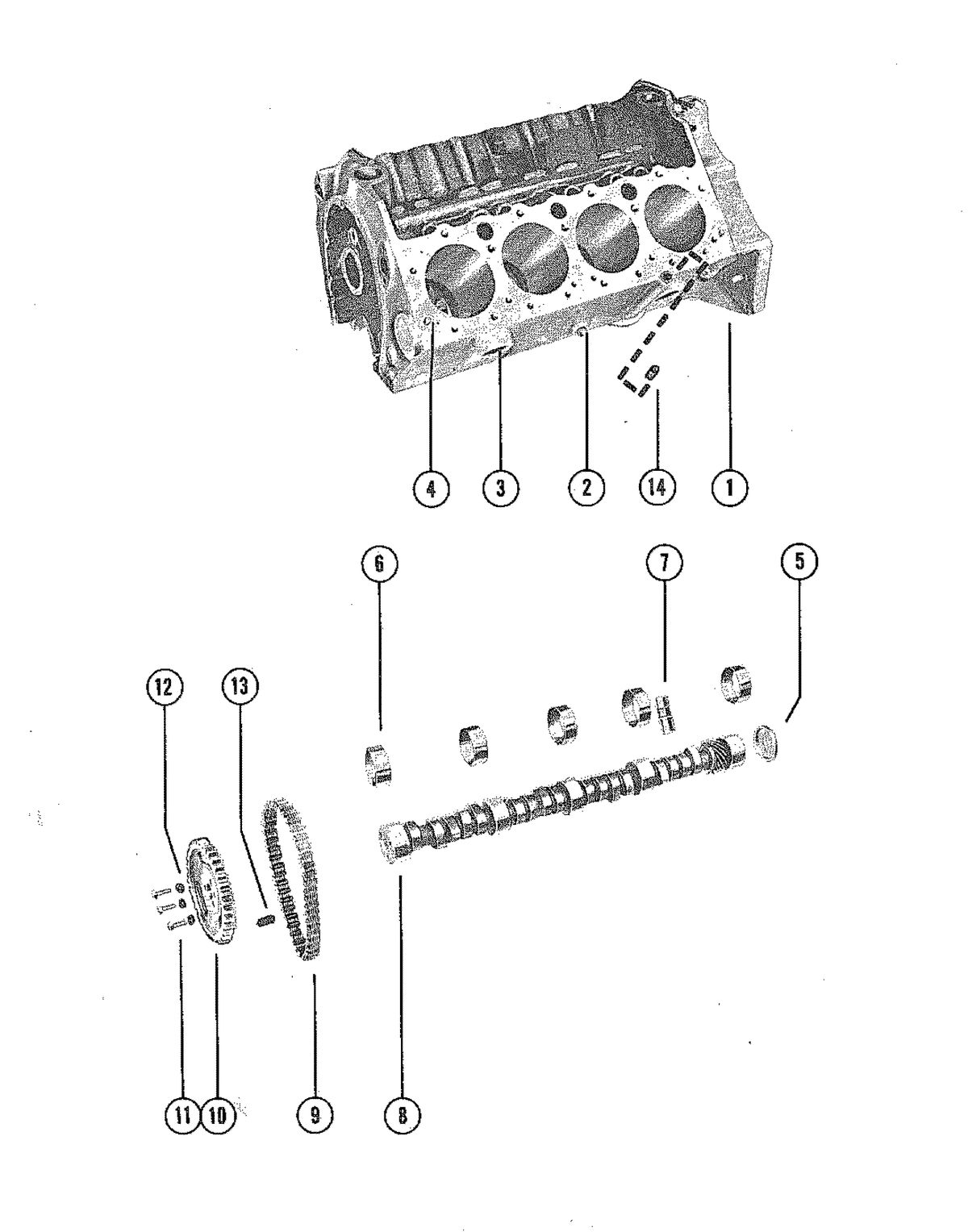 MERCRUISER 255 ENGINE CYLINDER BLOCK AND CAMSHAFT