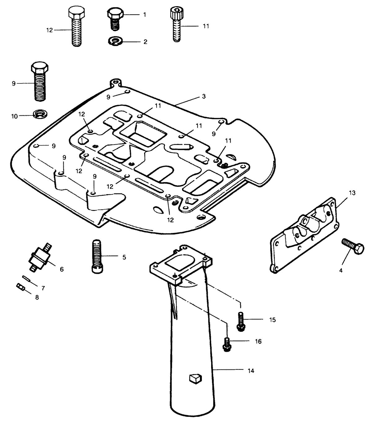 FORCE FORCE 1991 50 H.P. "B" MODELS SPACER PLATE