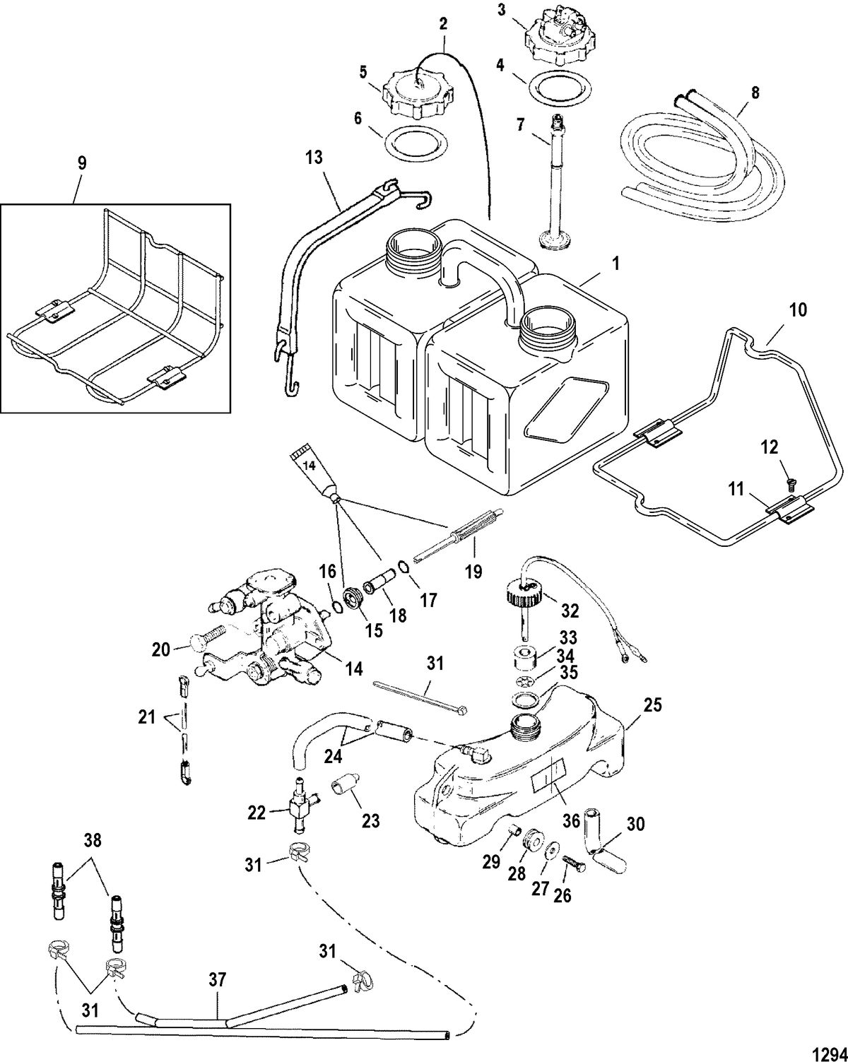 MERCURY/MARINER 135/140/150/200/XR6/MAGNUM III/140JET (2.5L)(CARB) Oil Injection Components