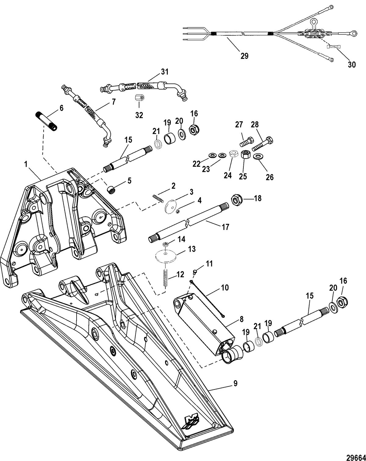 ACCESSORIES TRIM / TILT / LIFT SYSTEMS AND COMPONENTS K Plane, 380S (Trim Tab without Pump)(841945A03)