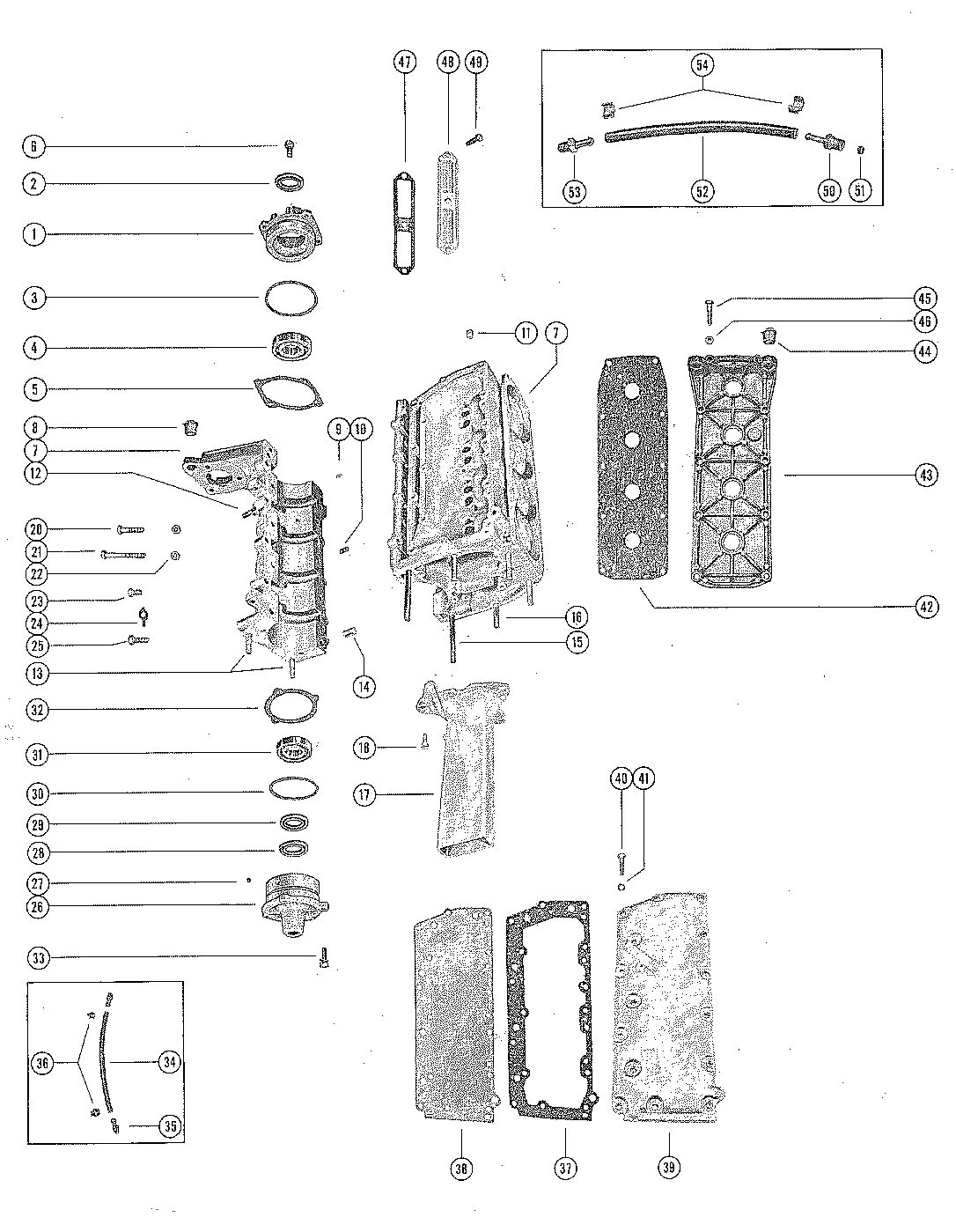 MERCURY MERC 500 CYLINDER BLOCK AND CRANKCASE ASSEMBLY
