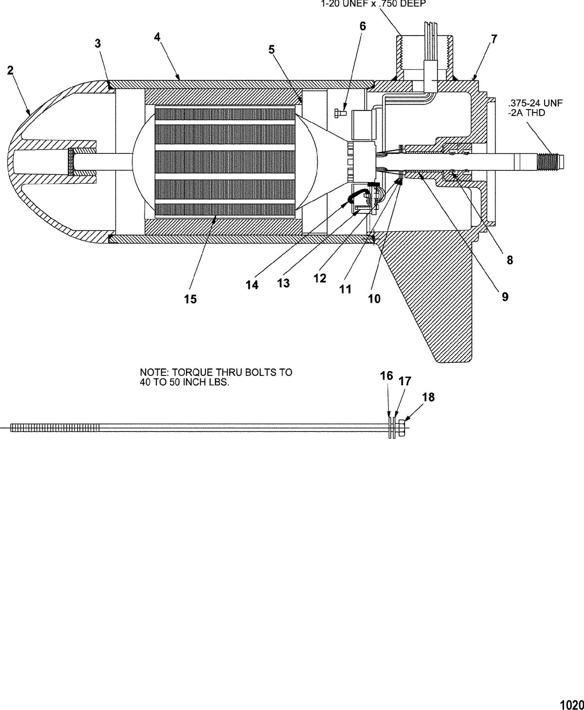TROLLING MOTOR MOTORGUIDE HVF AND HVT SERIES Lower Unit Assembly(43# - 5/2 Speed) (MET397012)