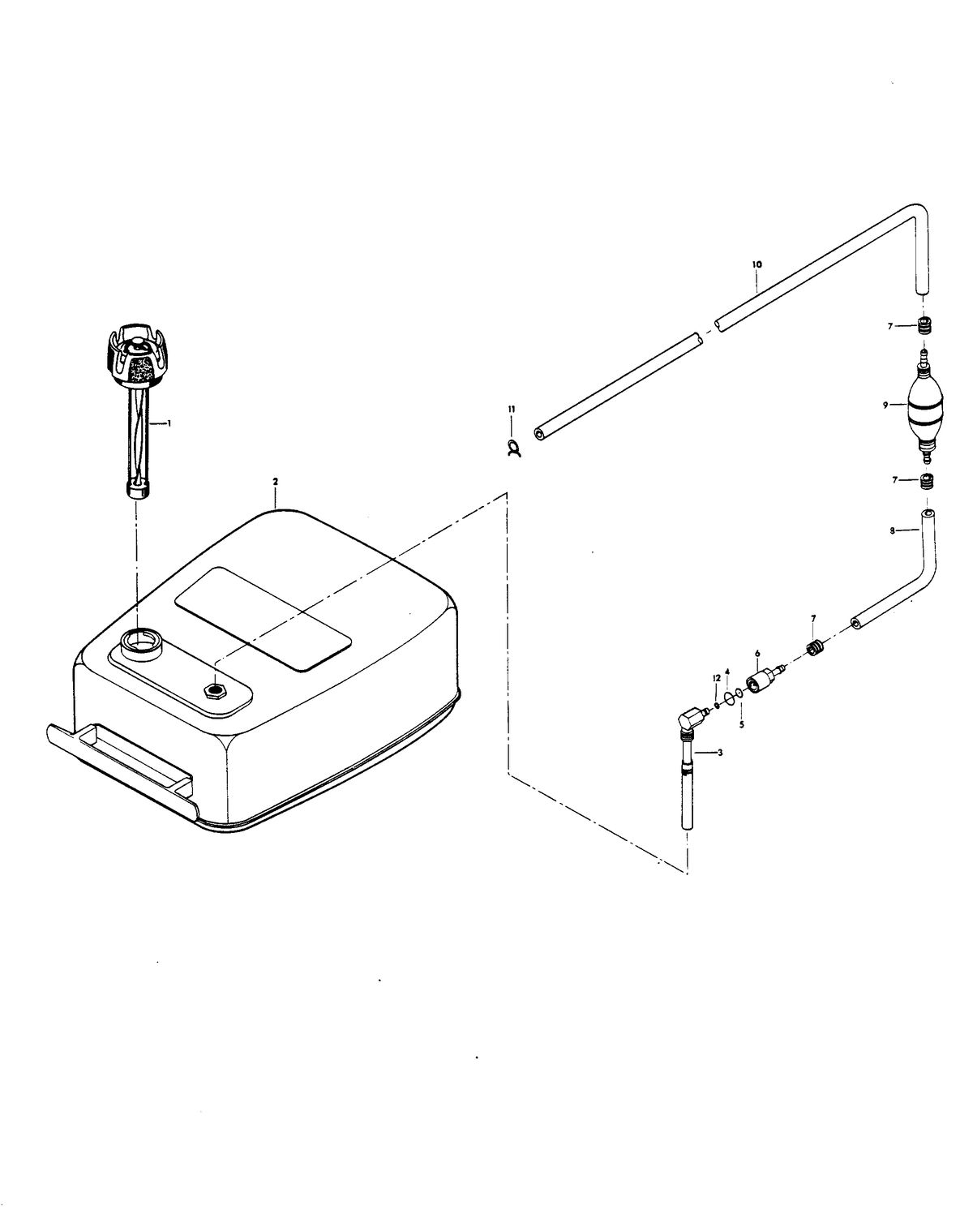 CHRYSLER 85 H.P. FUEL TANK AND LINE
