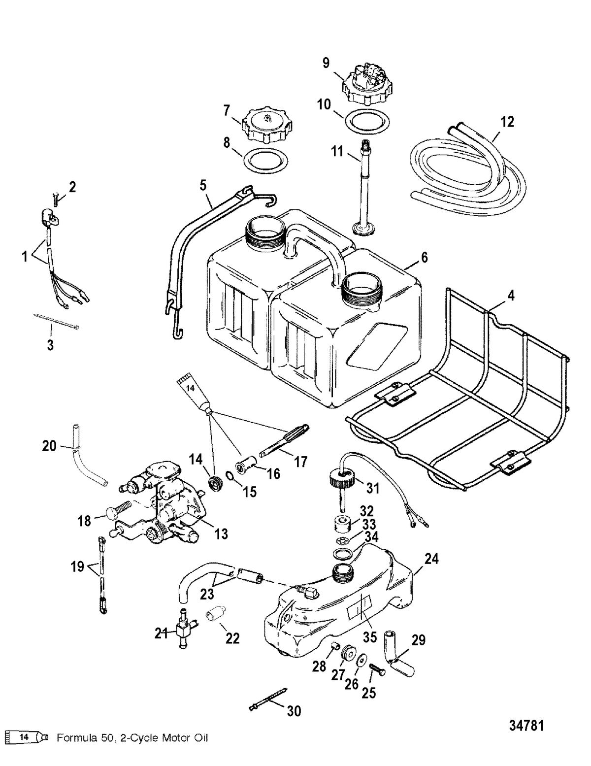 MERCURY/MARINER 150/175/200 EFI OIL INJECTION COMPONENTS