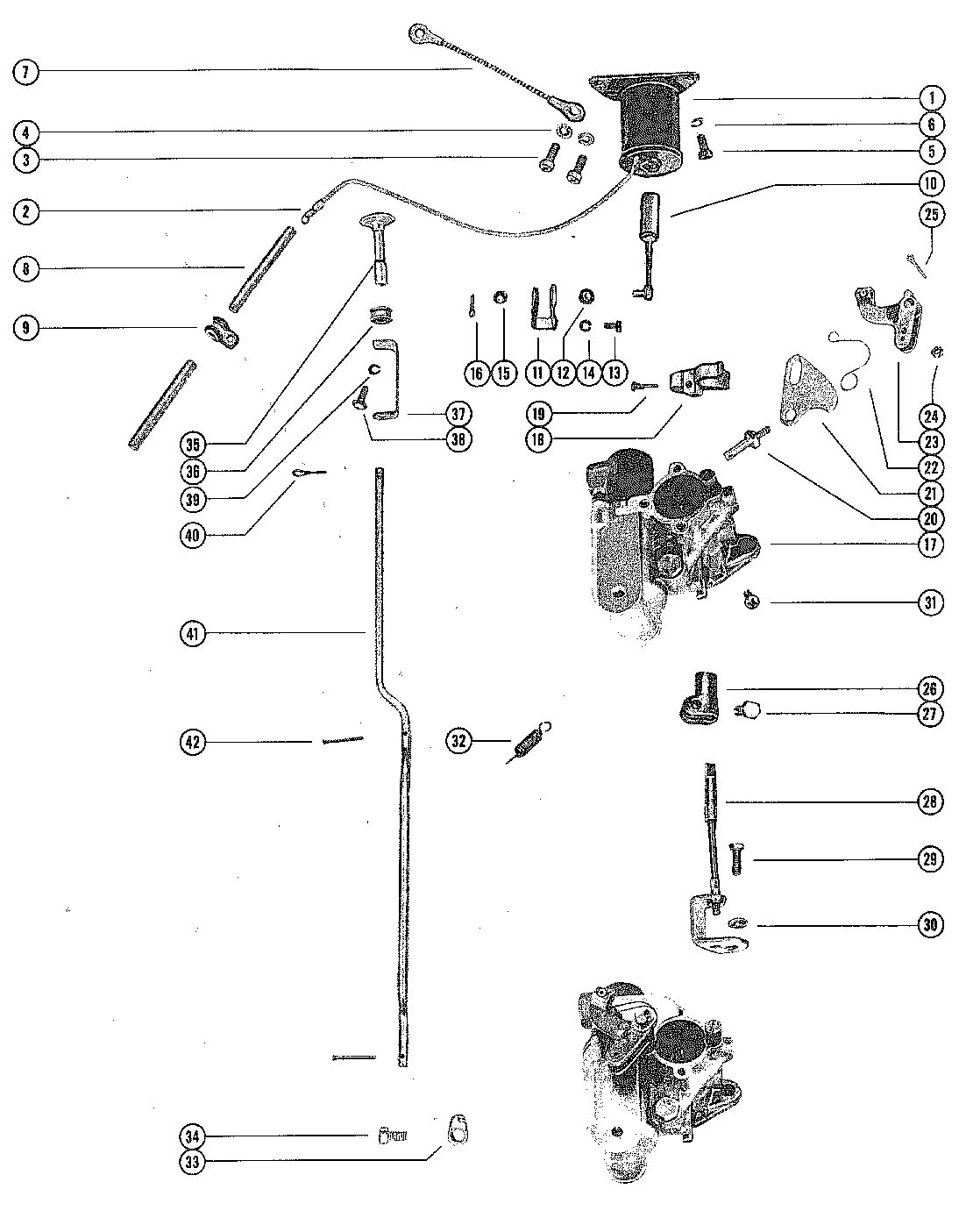 MARK MARK 35A MERC 300/350 CARBURETOR LINKAGE AND CHOKE SOLENOID