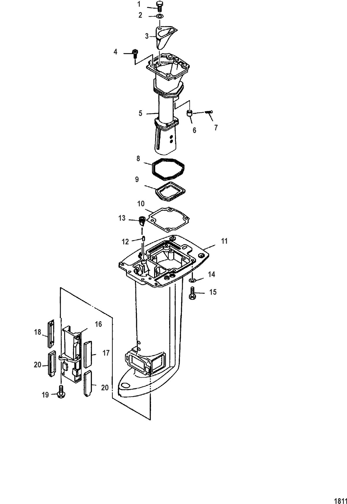 MARINER 25HP KEROSENE DRIVE SHAFT HOUSING